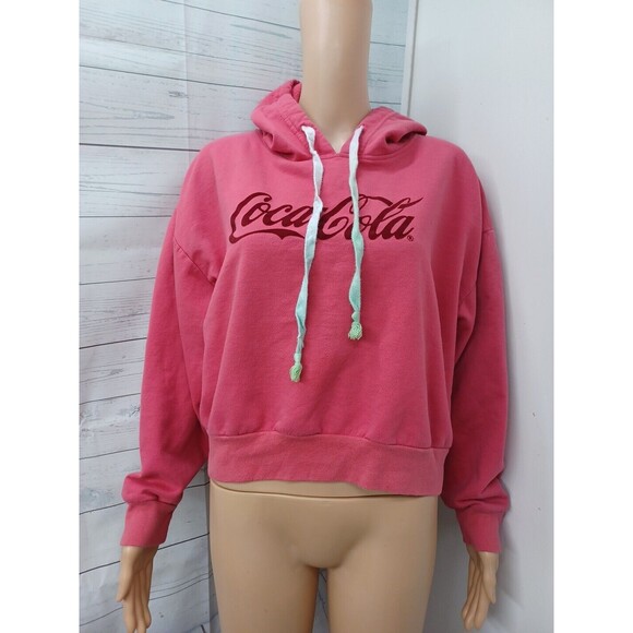 Coca Cola Hoodie Size XL Womens Cropped Red - Picture 2 of 9